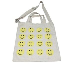 Smiley Faces Canvas Tote Bag Shoulder Strap‎ Emoji Have a Nice Day